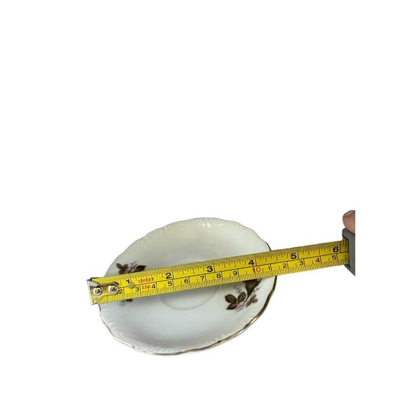 Tuscan Bone China Demitasse Tea Cup & Saucer Set Pink Rose Floral Pattern - Picture 9 of 11